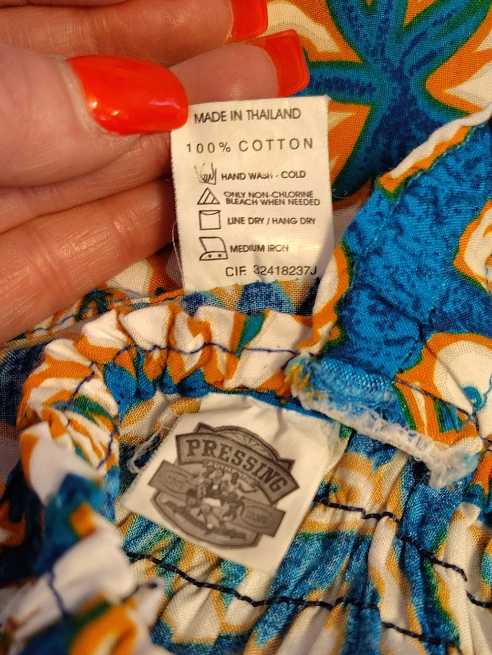VTG Blue Gold Hawaiian Two Piece Top & Wrap Skirt‎ Cover Up Swim Set *One Size